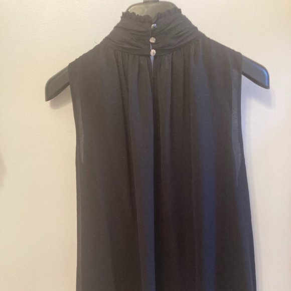 Vince Camuto Black Sleeveless High Neck Blouse - Picture 2 of 7